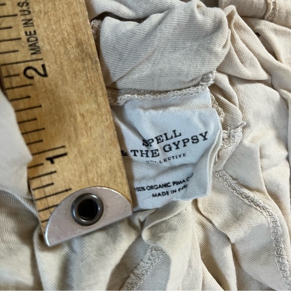 Spell and The Gypsy Stargazer 76 Shirt Short Sleeve Cream Tan Colored Sz Medium - Picture 4 of 8